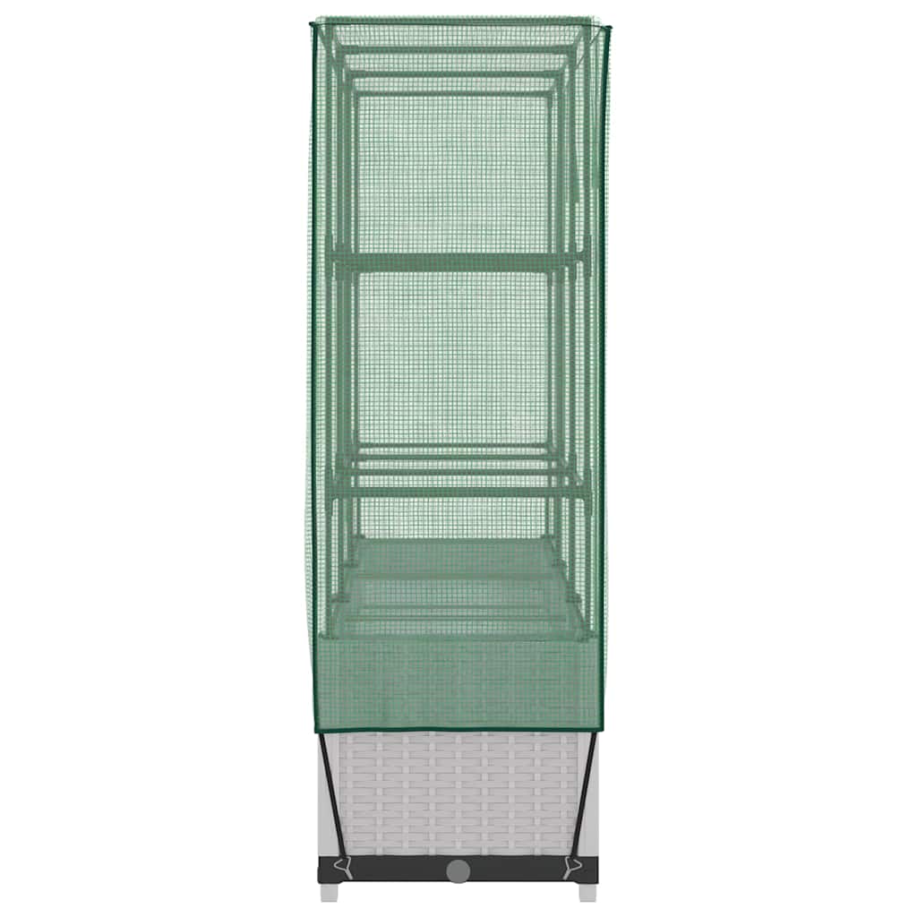 vidaXL Ζαρντινιέρα Υπερυψ. Κάλυμμα Θερμοκηπίου Όψη Ρατάν 120x40x138 εκ