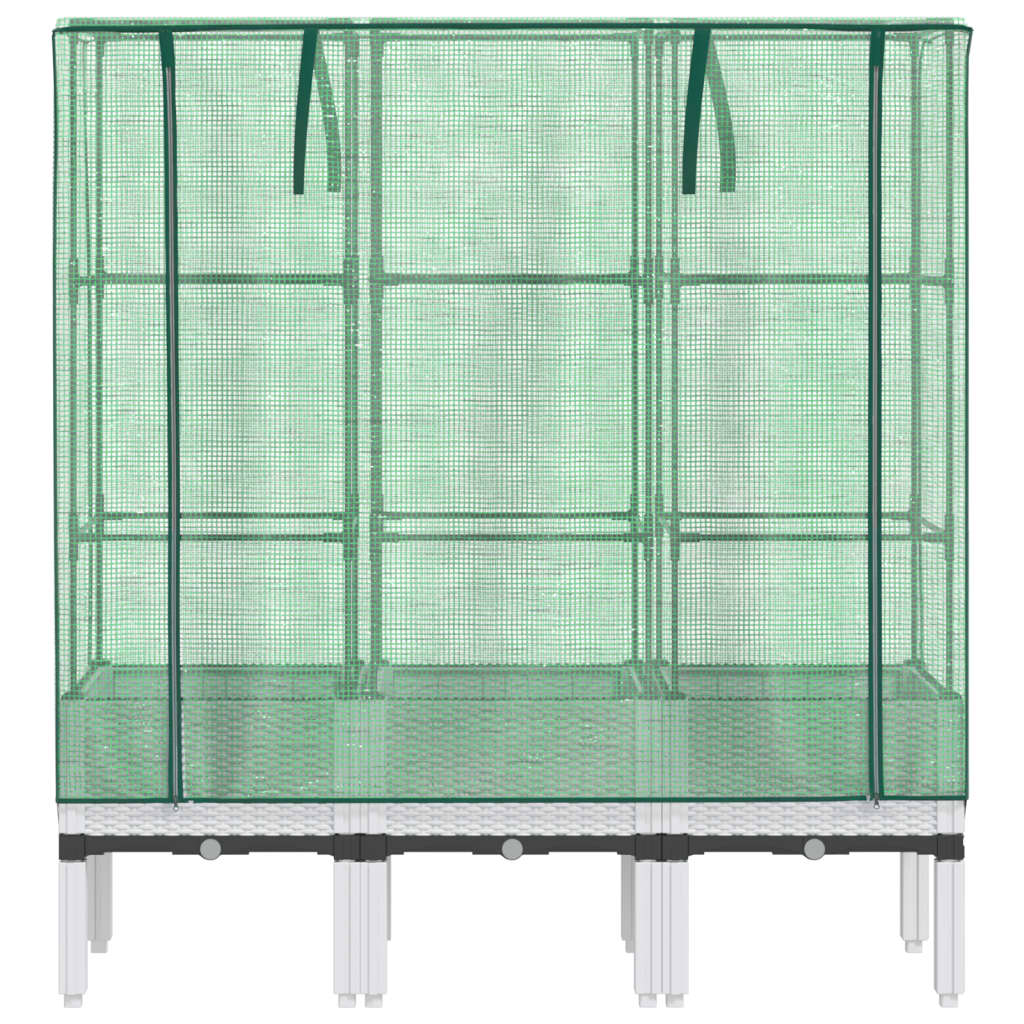 vidaXL Ζαρντινιέρα Υπερυψ. Κάλυμμα Θερμοκηπίου Όψη Ρατάν 120x40x140 εκ