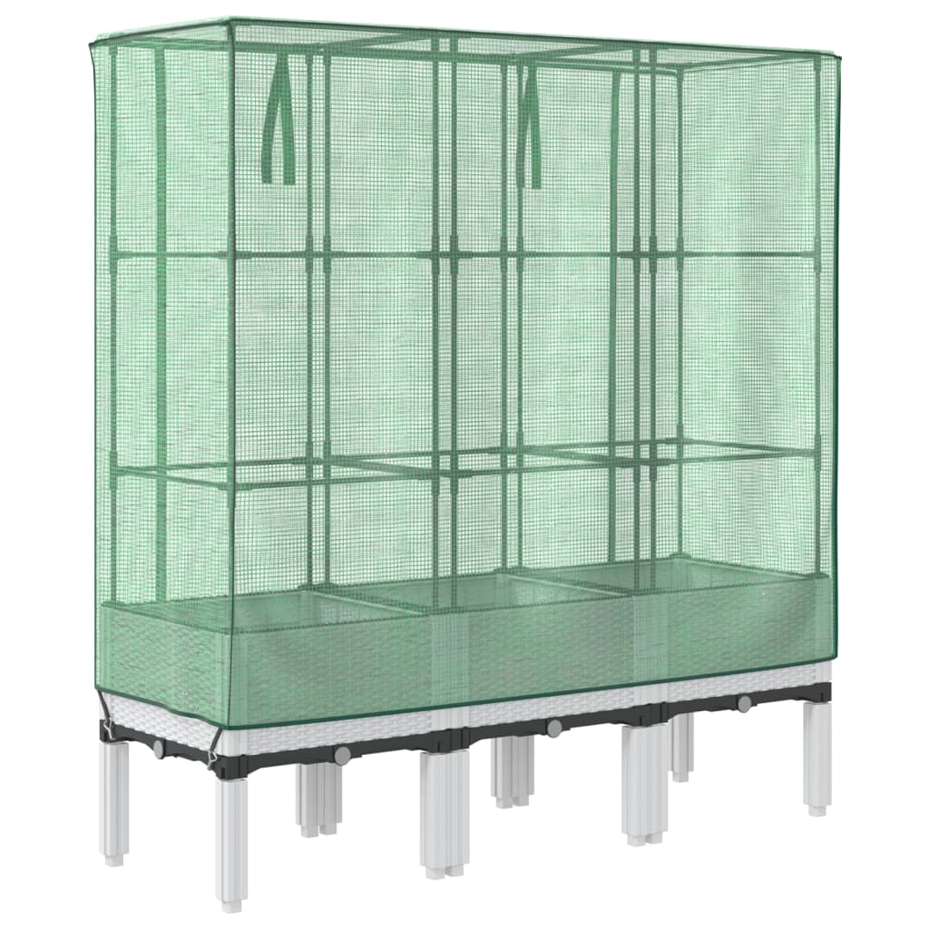 vidaXL Ζαρντινιέρα Υπερυψ. Κάλυμμα Θερμοκηπίου Όψη Ρατάν 120x40x140 εκ