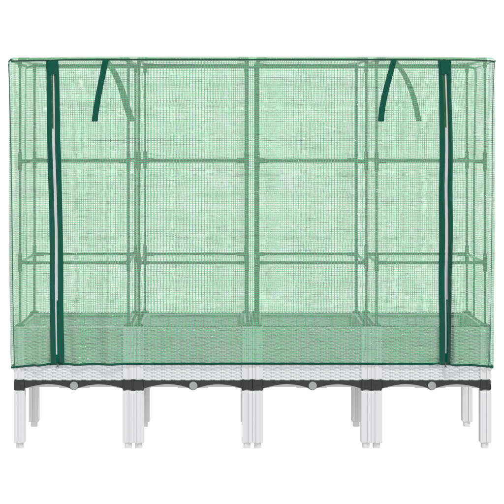 vidaXL Ζαρντινιέρα Υπερυψ. Κάλυμμα Θερμοκηπίου Όψη Ρατάν 160x40x140 εκ