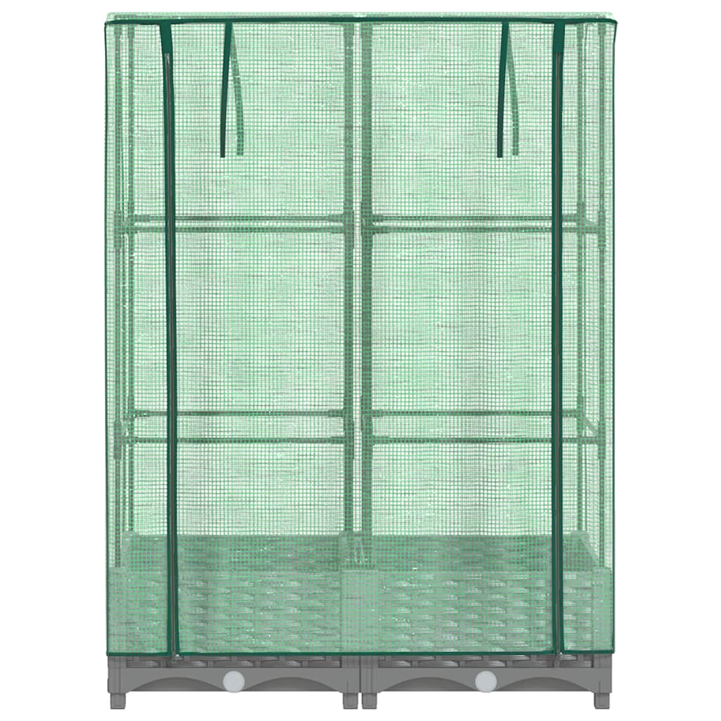 vidaXL Ζαρντινιέρα Υπερυψ. Κάλυμμα Θερμοκηπίου Όψη Ρατάν 80x40x123 εκ.