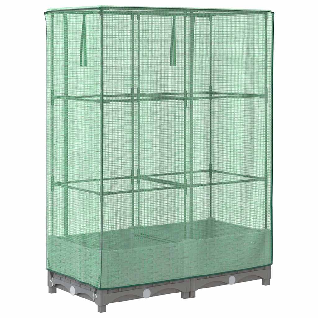 vidaXL Ζαρντινιέρα Υπερυψ. Κάλυμμα Θερμοκηπίου Όψη Ρατάν 80x40x123 εκ.