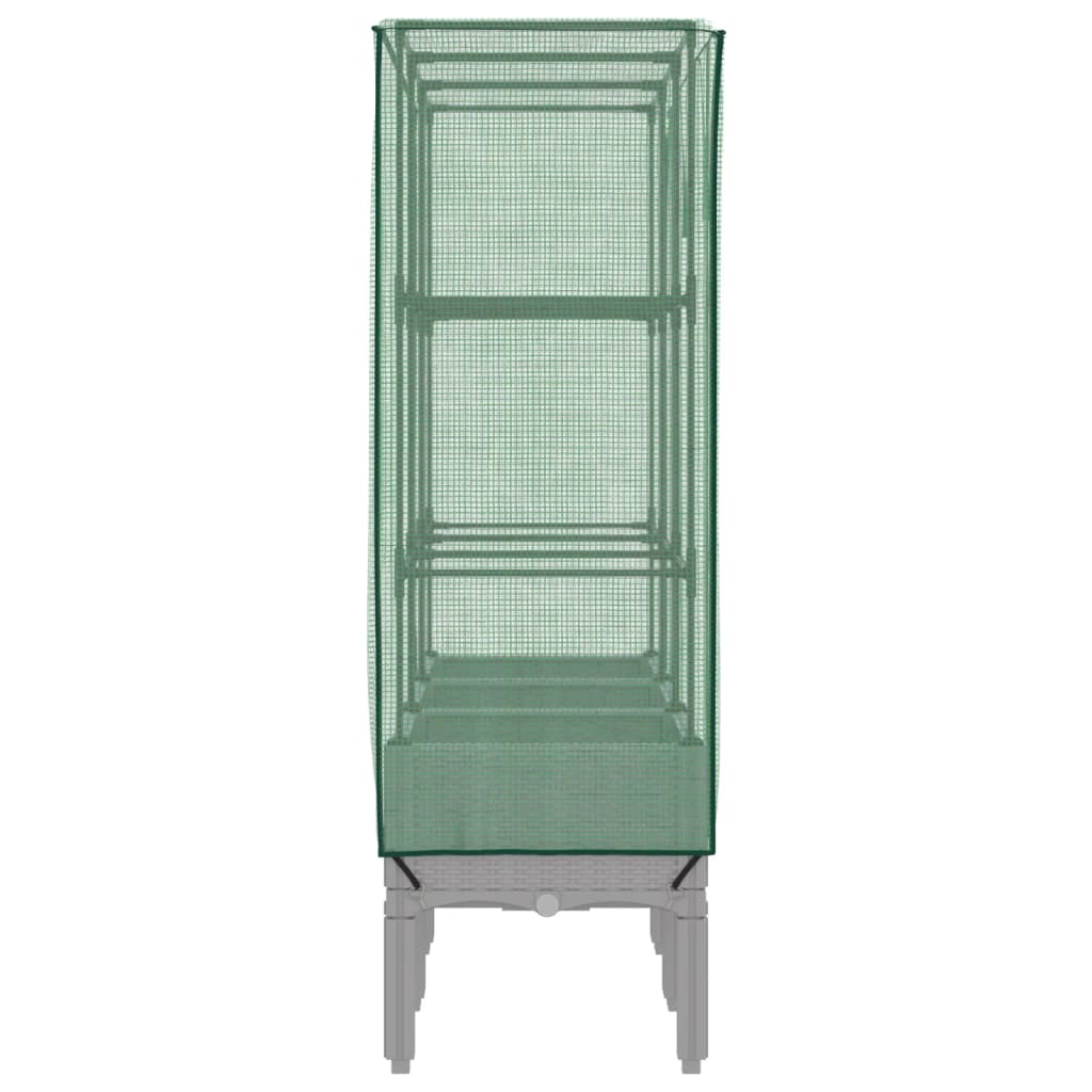 vidaXL Ζαρντινιέρα Υπερυψ. Κάλυμμα Θερμοκηπίου Όψη Ρατάν 120x40x140 εκ