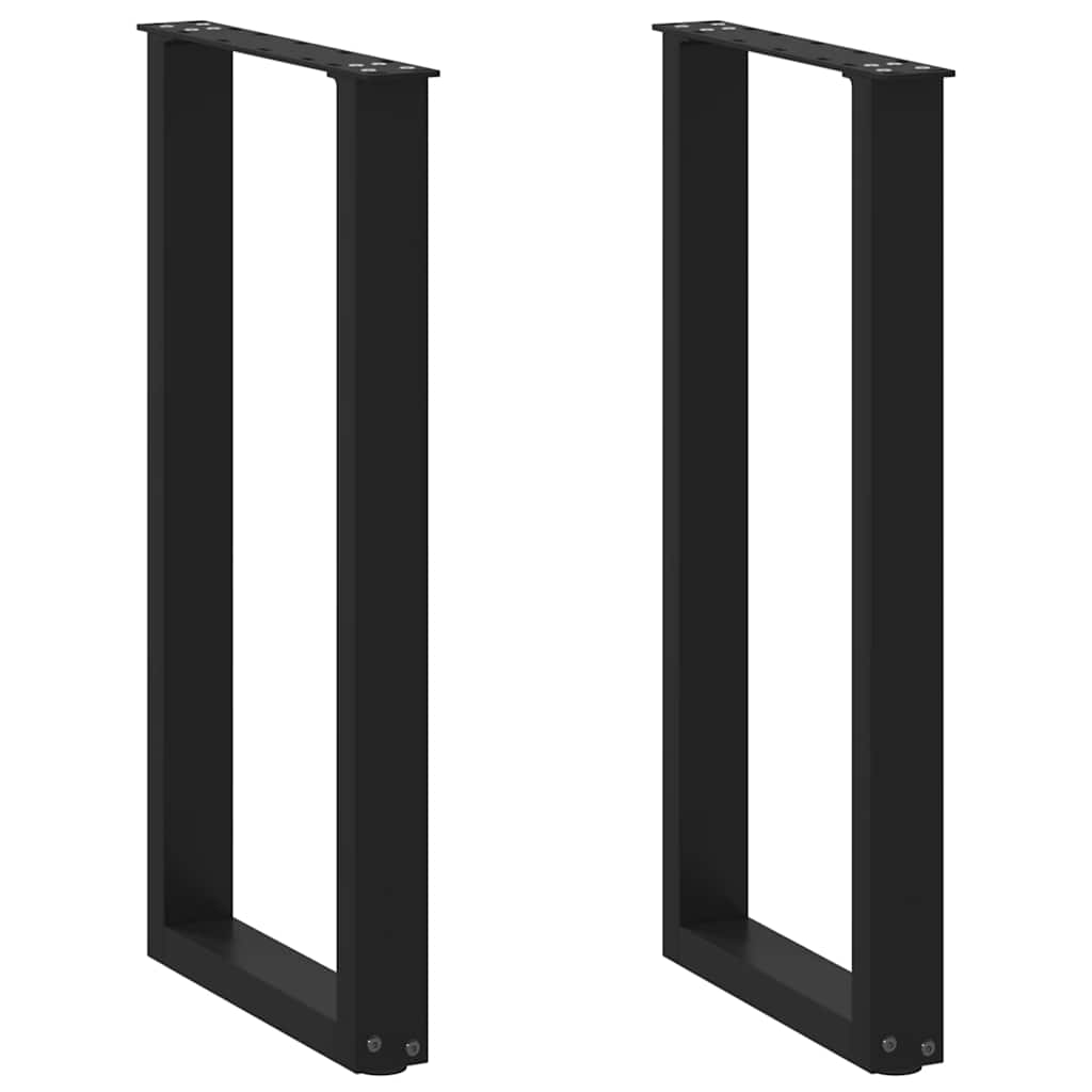 vidaXL Πόδια Κονσόλας σε Σχήμα U 2 τεμ. Μαύρο 28x(72-73) εκ. Ατσάλι