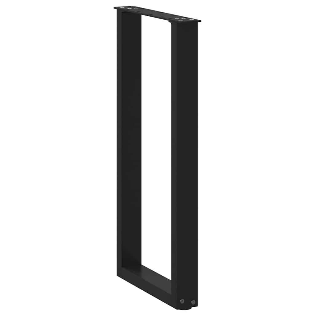 vidaXL Πόδια Κονσόλας σε Σχήμα U 2 τεμ. Μαύρο 28x(72-73) εκ. Ατσάλι