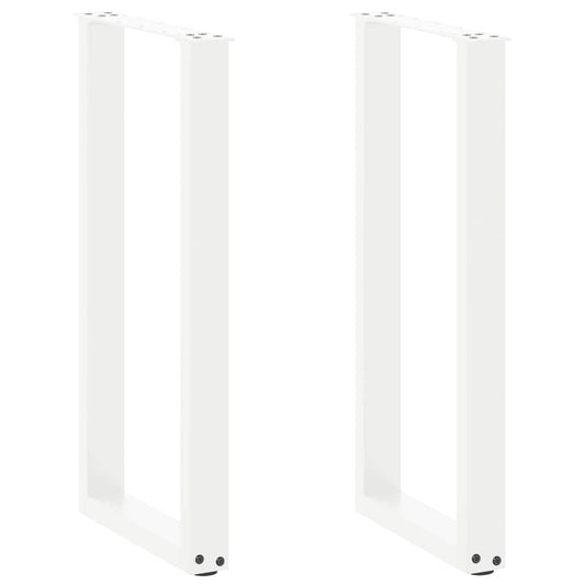 vidaXL Πόδια Κονσόλας σε Σχήμα U 2 τεμ. Λευκά 38x(72-73) εκ. Ατσάλι