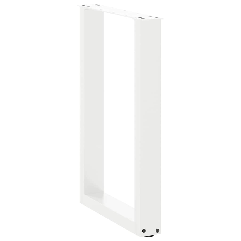 vidaXL Πόδια Τραπεζαρίας σε Σχήμα U 2 τεμ. Λευκά 50x(72-73) εκ. Ατσάλι