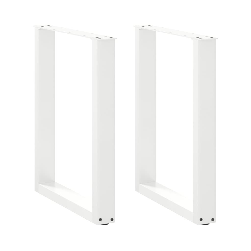 vidaXL Πόδια Τραπεζαρίας σε Σχήμα U 2 τεμ. Λευκά 60x(72-73) εκ. Ατσάλι