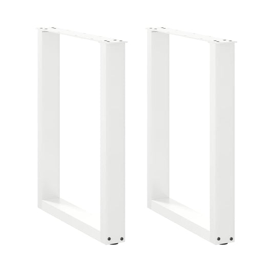 vidaXL Πόδια Τραπεζαρίας σε Σχήμα U 2 τεμ. Λευκά 60x(72-73) εκ. Ατσάλι