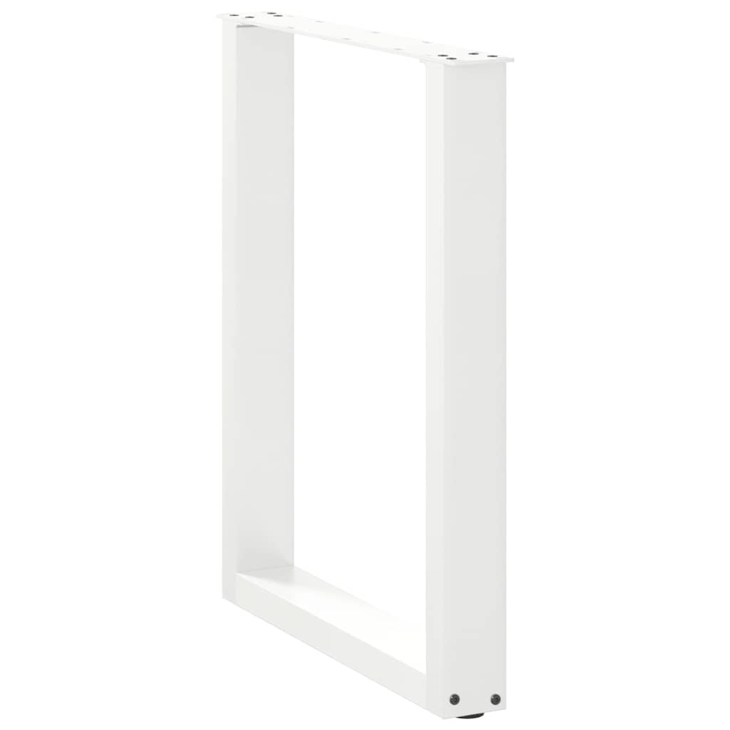 vidaXL Πόδια Τραπεζαρίας σε Σχήμα U 2 τεμ. Λευκά 60x(72-73) εκ. Ατσάλι
