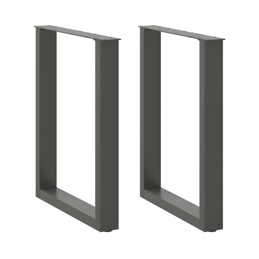 vidaXL Πόδια Τραπεζαρίας σε Σχήμα U 2 τεμ. Ανθρακί 70x(72-73) εκ. Ατσάλι