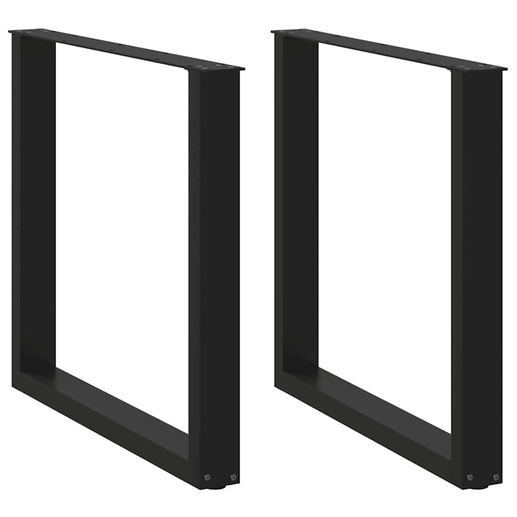 vidaXL Πόδια Τραπεζαρίας σε Σχήμα U 2 τεμ. Μαύρο 80x(72-73) εκ. Ατσάλι