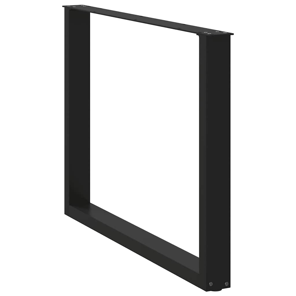vidaXL Πόδια Τραπεζαρίας σε Σχήμα U 2 τεμ. Μαύρο 100x(72-73) εκ. Ατσάλι