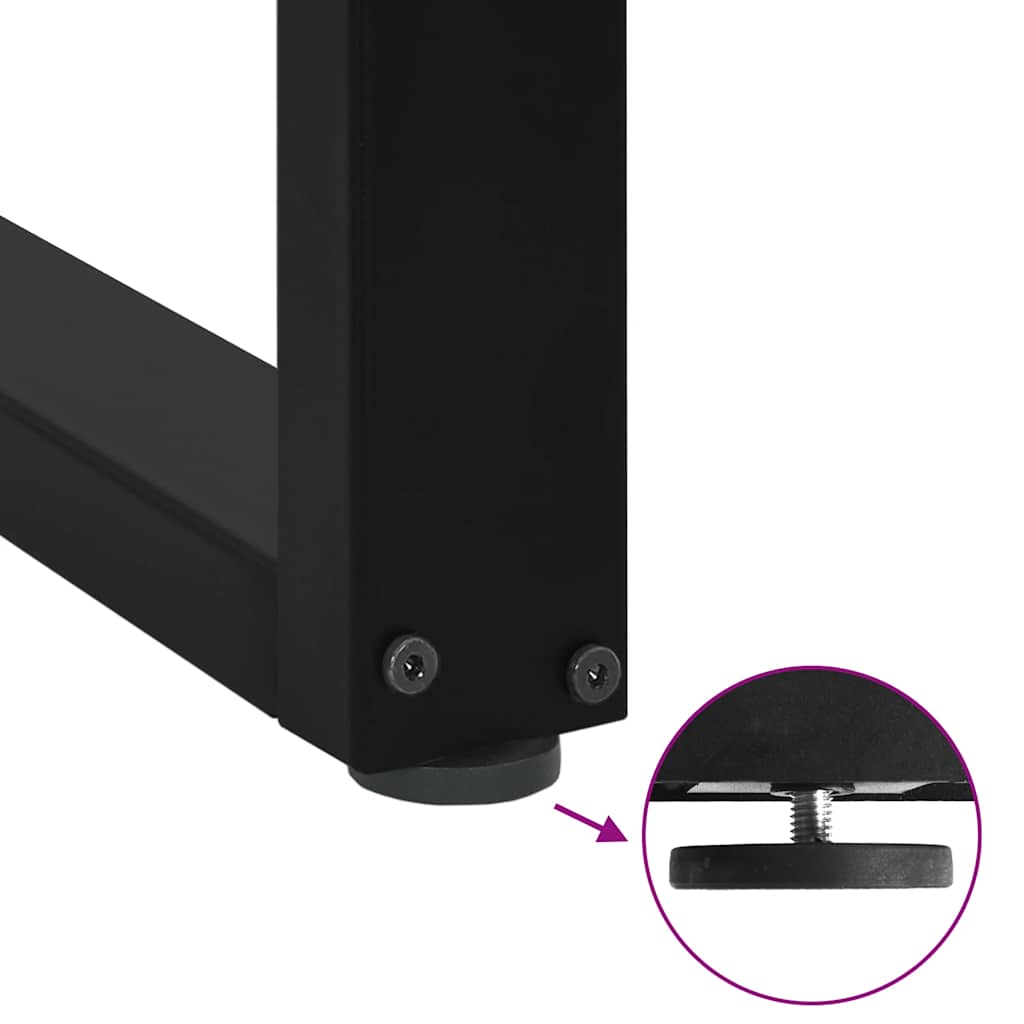 vidaXL Πόδια Τραπεζαρίας σε Σχήμα U 2 τεμ. Μαύρο 100x(72-73) εκ. Ατσάλι