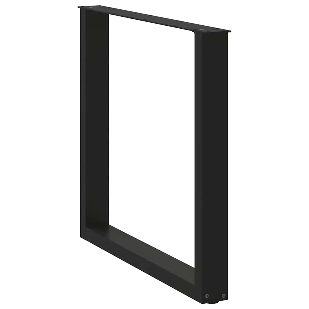 vidaXL Πόδια Τραπεζαρίας σε Σχήμα U 3 τεμ. Μαύρο 80x(72-73) εκ. Ατσάλι