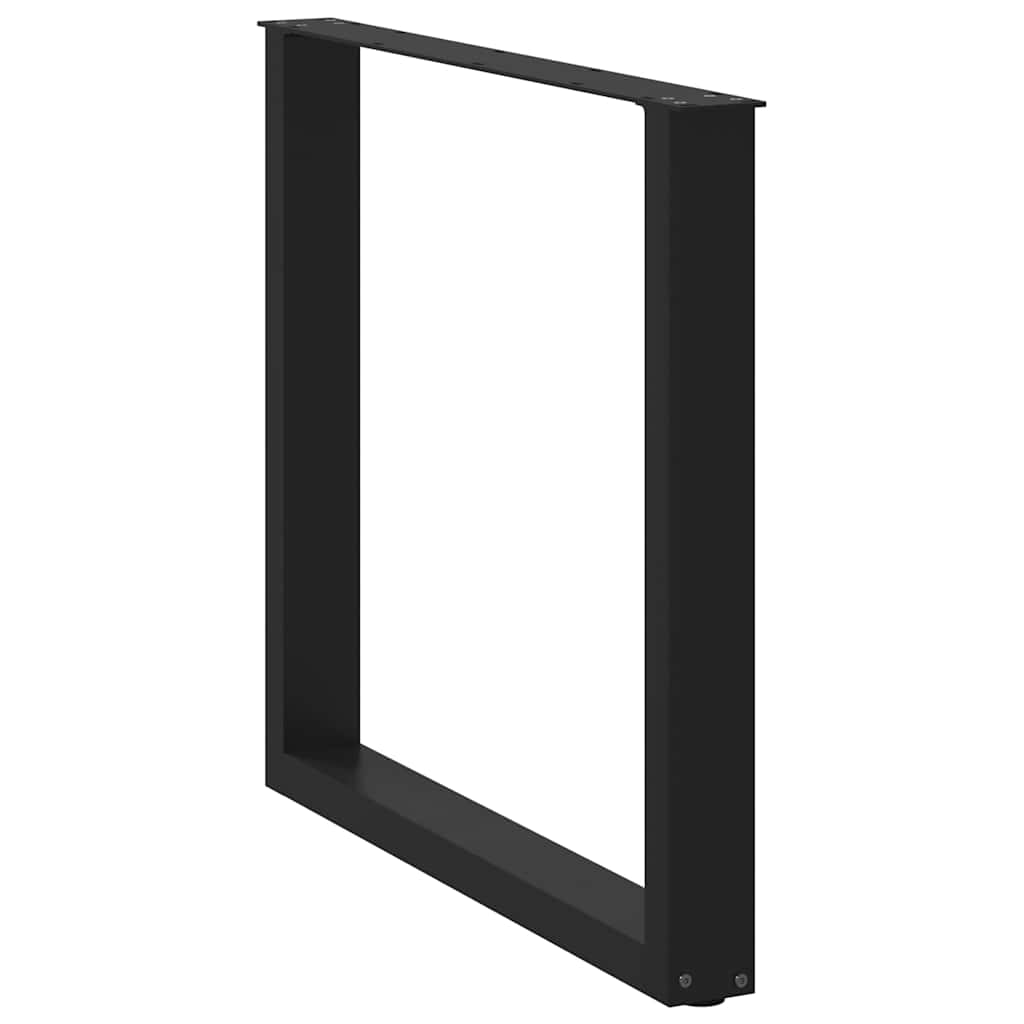 vidaXL Πόδια Τραπεζαρίας σε Σχήμα U 3 τεμ. Μαύρο 90x(72-73) εκ. Ατσάλι