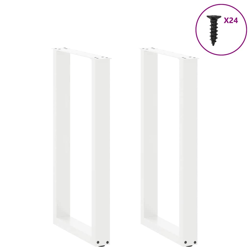 vidaXL Πόδια Τραπεζιού Μπαρ σε Σχήμα U 2 τεμ. Λευκά 50x(90-91) εκ. Ατσάλι