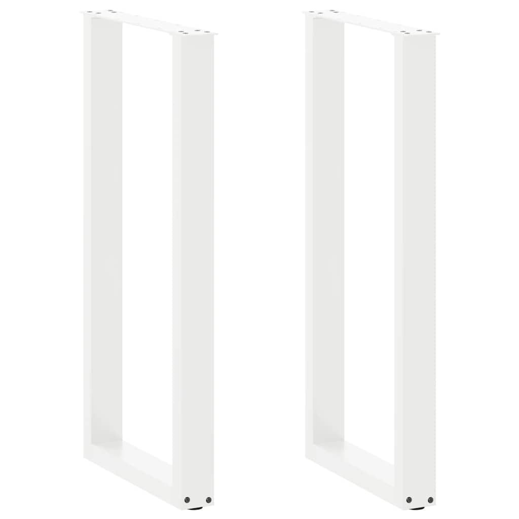 vidaXL Πόδια Τραπεζιού Μπαρ σε Σχήμα U 2 τεμ. Λευκά 40x (100-101) εκ. Ατσάλι