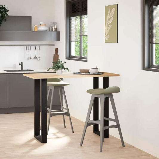 vidaXL Πόδια Τραπεζιού Μπαρ σε Σχήμα U 2 τεμ. Μαύρο 50x(100-101) εκ. Ατσάλι