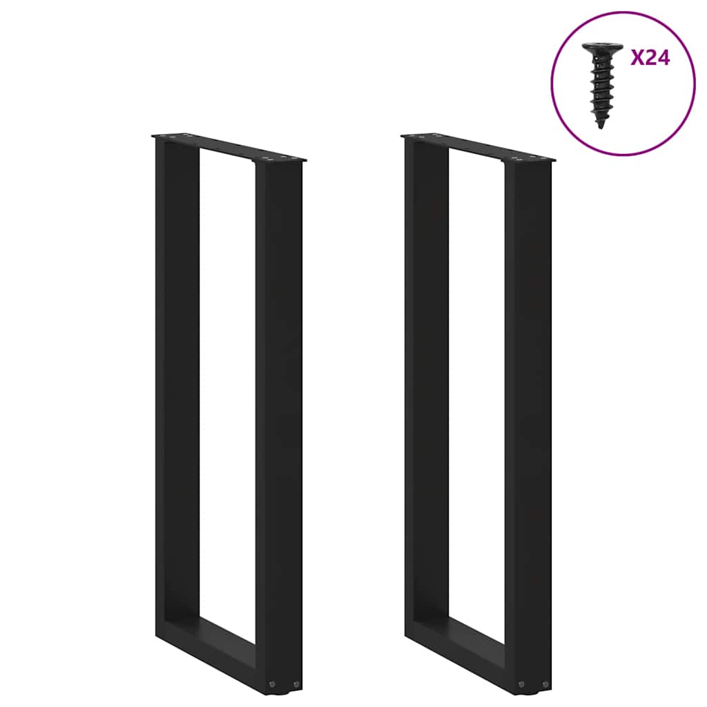 vidaXL Πόδια Τραπεζιού Μπαρ σε Σχήμα U 2 τεμ. Μαύρο 50x(100-101) εκ. Ατσάλι