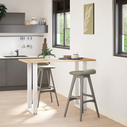 vidaXL Πόδια Τραπεζιού Μπαρ σε Σχήμα U 2 τεμ. Λευκά 50x(100-101) εκ. Ατσάλι