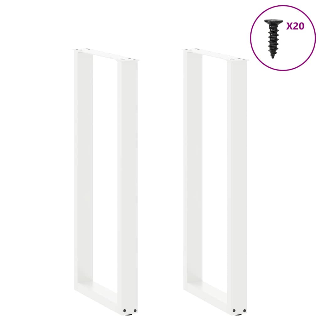 vidaXL Πόδια Τραπεζιού Μπαρ σε Σχήμα U 2 τεμ. Λευκά 40x (110-111) εκ. Ατσάλι