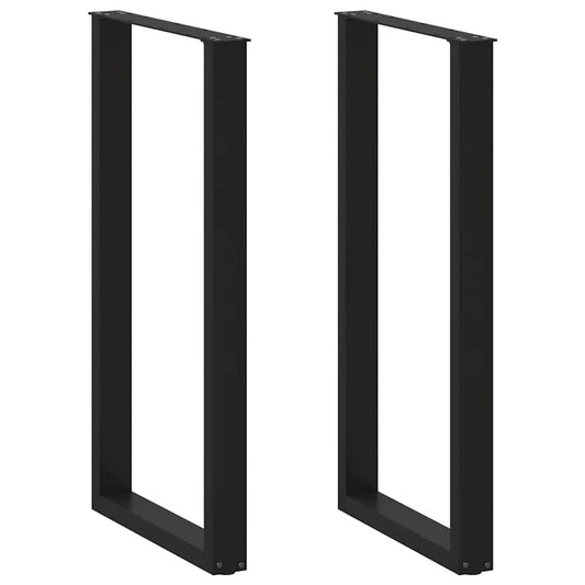 vidaXL Πόδια Τραπεζιού Μπαρ σε Σχήμα U 2 τεμ. Μαύρο 60x (110-111) εκ. Ατσάλι