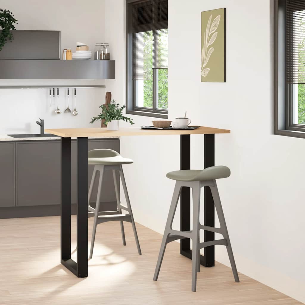 vidaXL Πόδια Τραπεζιού Μπαρ σε Σχήμα U 2 τεμ. Μαύρο 60x (110-111) εκ. Ατσάλι