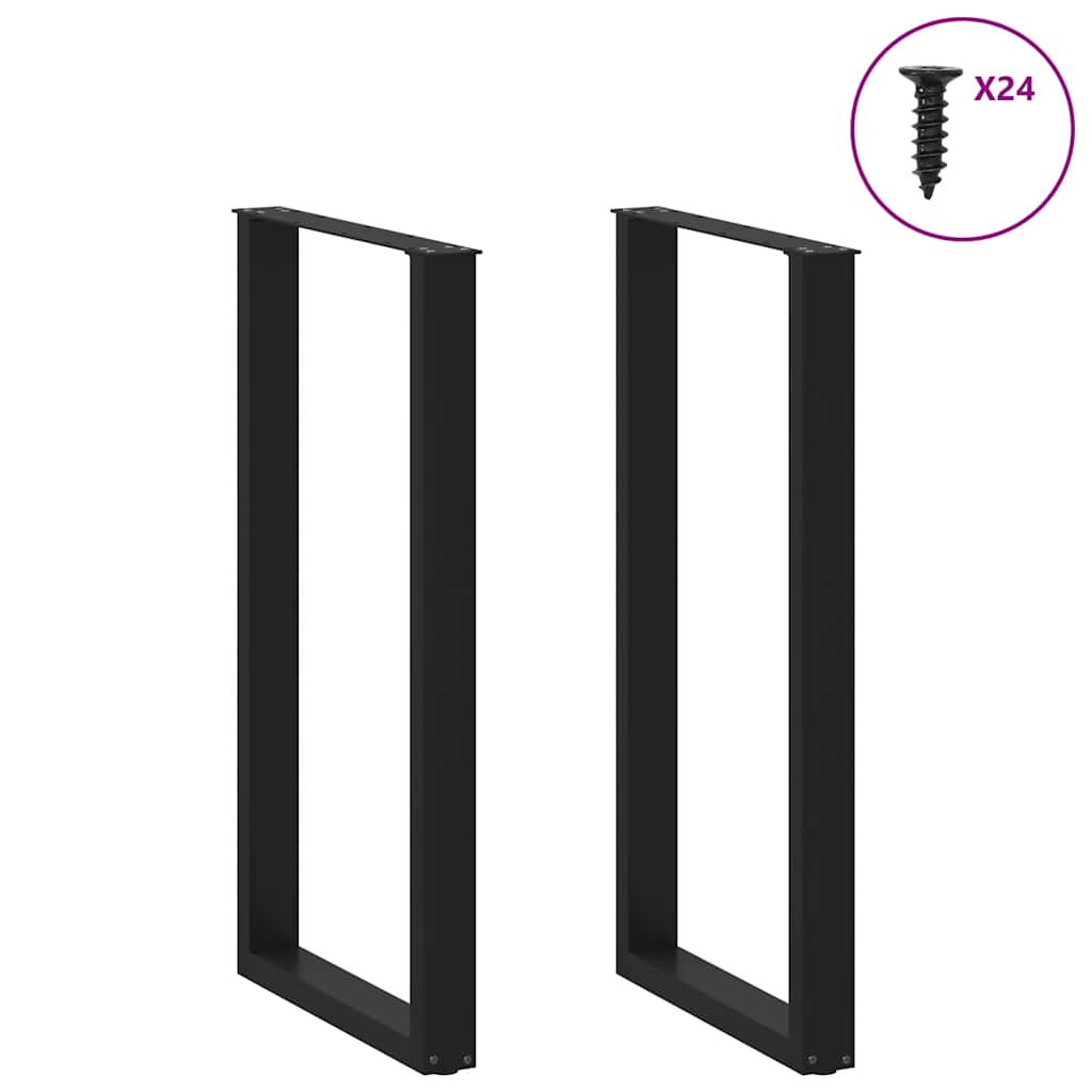 vidaXL Πόδια Τραπεζιού Μπαρ σε Σχήμα U 2 τεμ. Μαύρο 60x (110-111) εκ. Ατσάλι