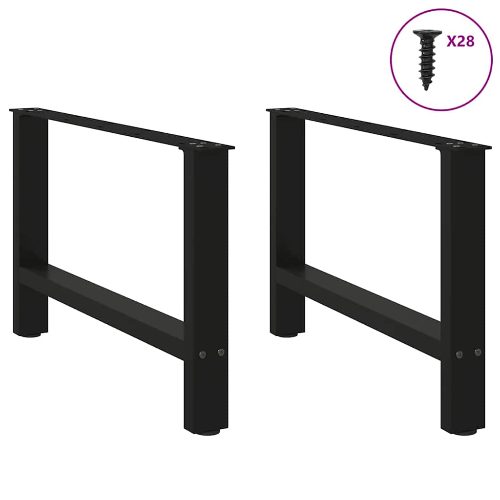 vidaXL Πόδια Σαλονιού 2 τεμ. Μαύρα 70x(42-43) εκ. Ατσάλι