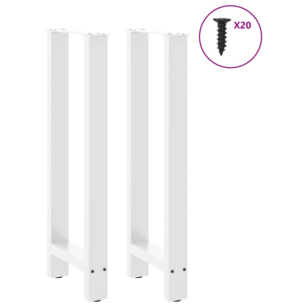 vidaXL Πόδια Τραπεζιού Μπαρ 2 τεμ. Λευκά 40x (100-101) εκ. Ατσάλι