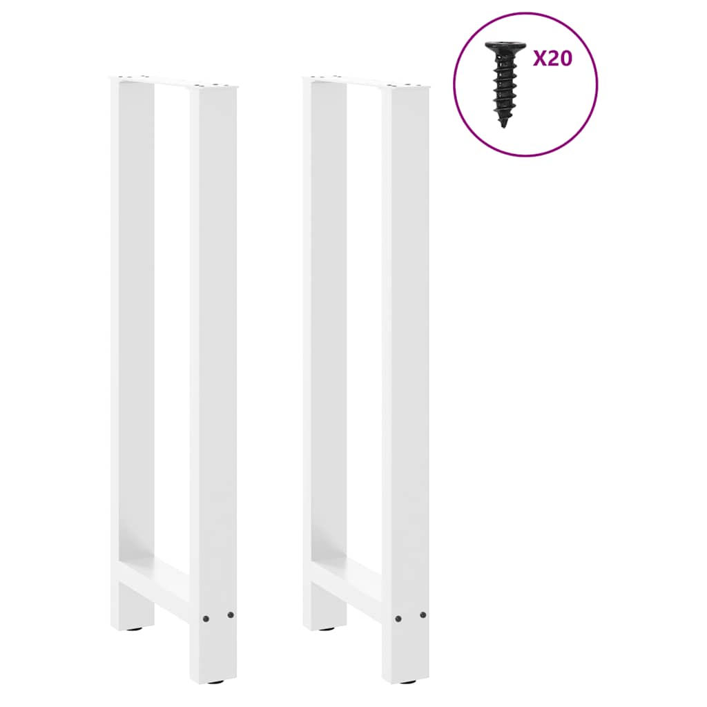 vidaXL Πόδια Τραπεζιού Μπαρ 2 τεμ. Λευκά 40x (110-111) εκ. Ατσάλι