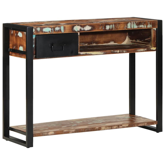 vidaXL Τραπέζι κονσόλας Πολύχρωμο 100x35x75 cm Στερεό ξύλο ανακτημένο