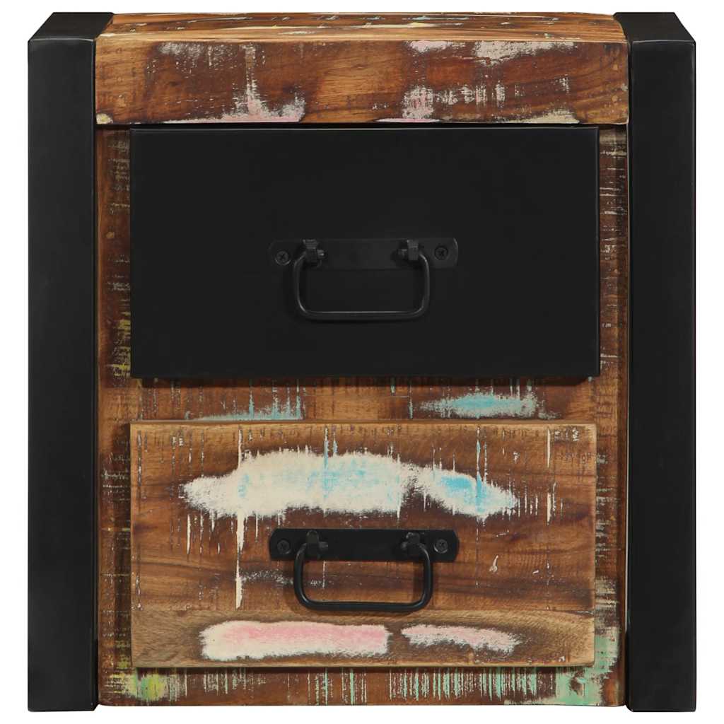 vidaXL Κομοδίνο Πολύχρωμο 40x35x40 cm Στερεό ξύλο αναγεννημένο