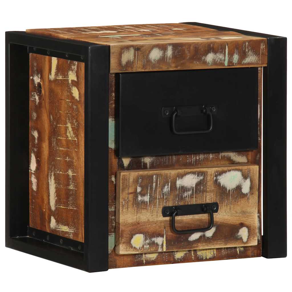 vidaXL Κομοδίνα 2 τεμάχια Πολύχρωμο 40x35x40cm Ξύλο μασίφ αναγεννημένο