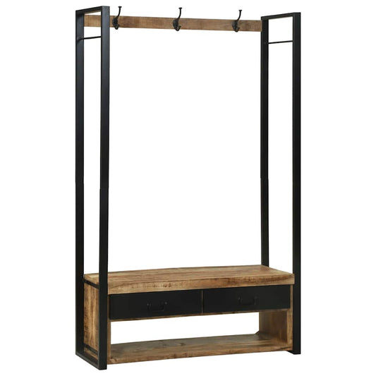 vidaXL Ράφι Ρούχων με ράφι Καφέ 110 x 40 x 179 εκ. Μασίφ ξύλο μάνγκο
