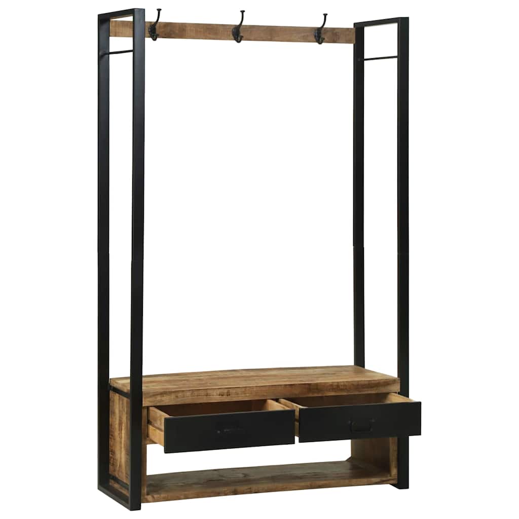 vidaXL Ράφι Ρούχων με ράφι Καφέ 110 x 40 x 179 εκ. Μασίφ ξύλο μάνγκο