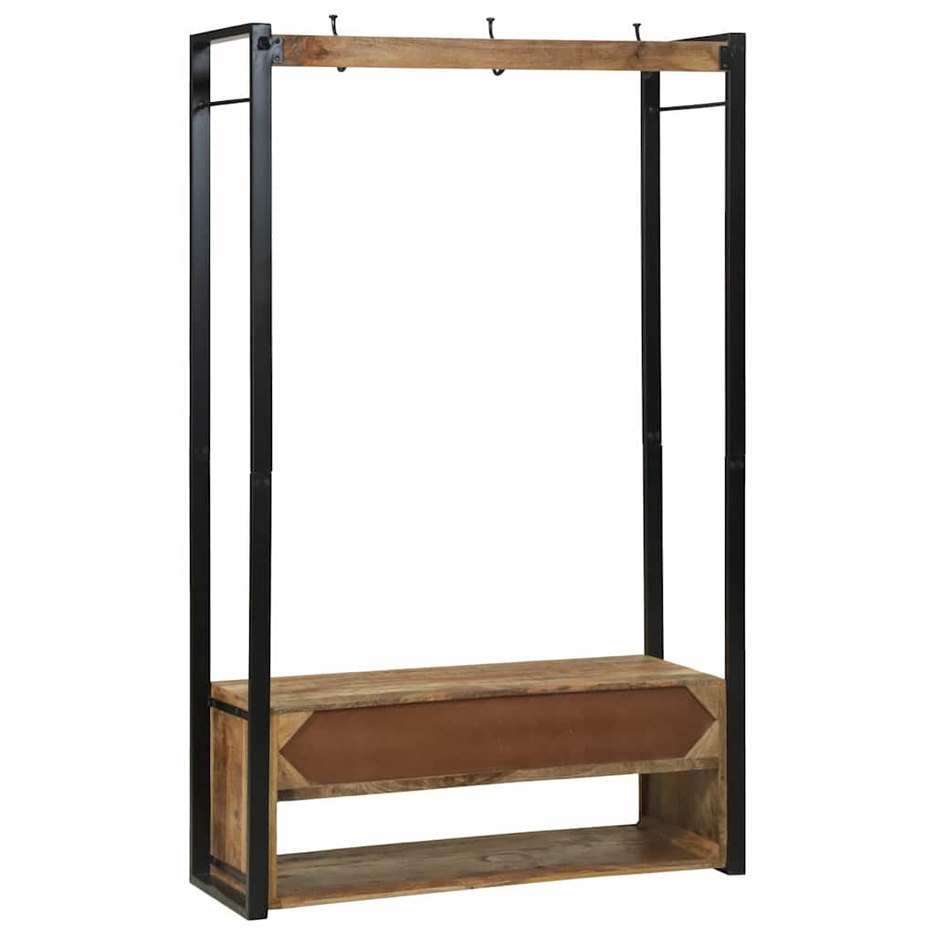 vidaXL Ράφι Ρούχων με ράφι Καφέ 110 x 40 x 179 εκ. Μασίφ ξύλο μάνγκο