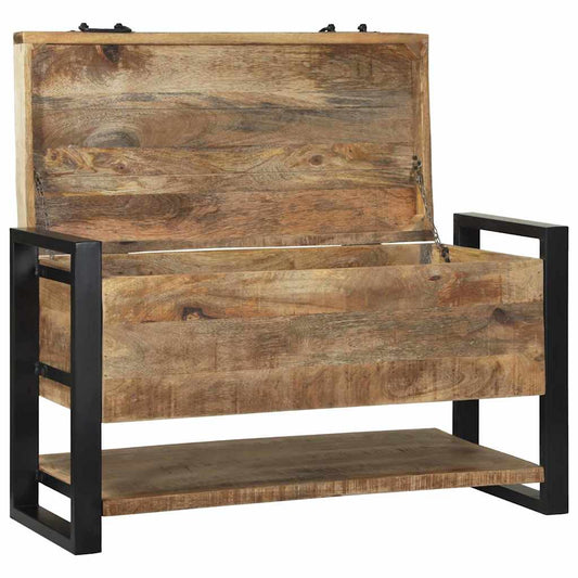 vidaXL Κουτί αποθήκευσης Καφέ 80 x 35 x 45 cm Μασίφ ξύλο μάνγκο