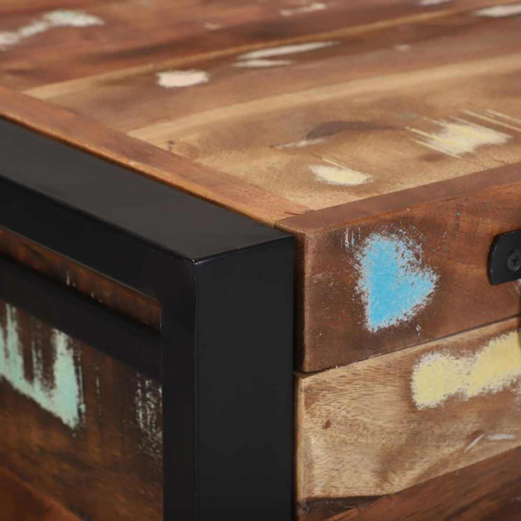 vidaXL Κουτί Αποθήκευσης Πολύχρωμο Μασίφ ανακυκλωμένο ξύλο