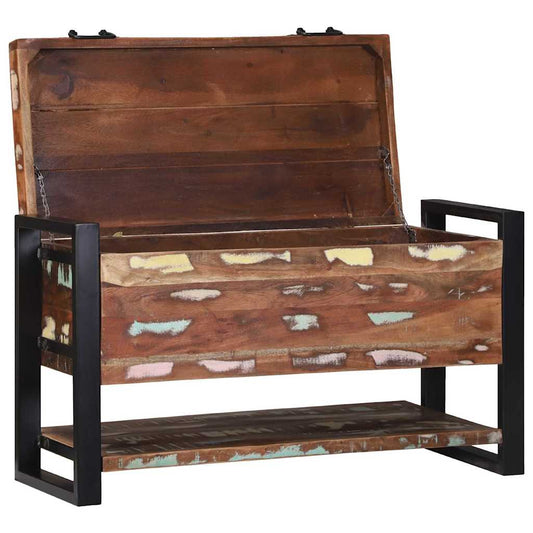 vidaXL Κουτί Αποθήκευσης Πολύχρωμο Μασίφ ανακυκλωμένο ξύλο