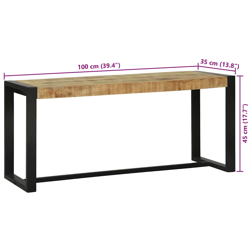 vidaXL Παγκάκι Καφέ 100 x 35 x 45 εκ. Μασίφ ξύλο μάνγκο