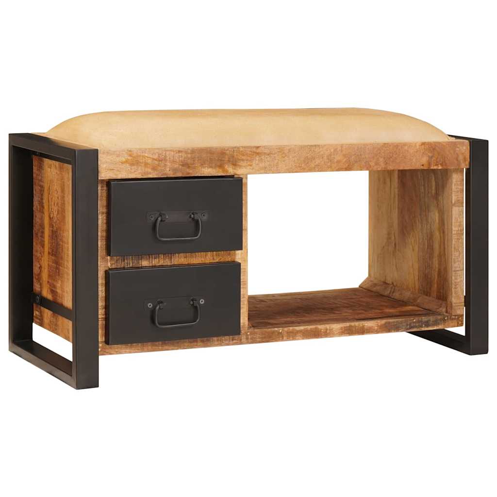 vidaXL Παγκάκι Αποθήκευσης Καφέ 80 x 35 x 40 εκ Μασίφ ξύλο μάνγκο