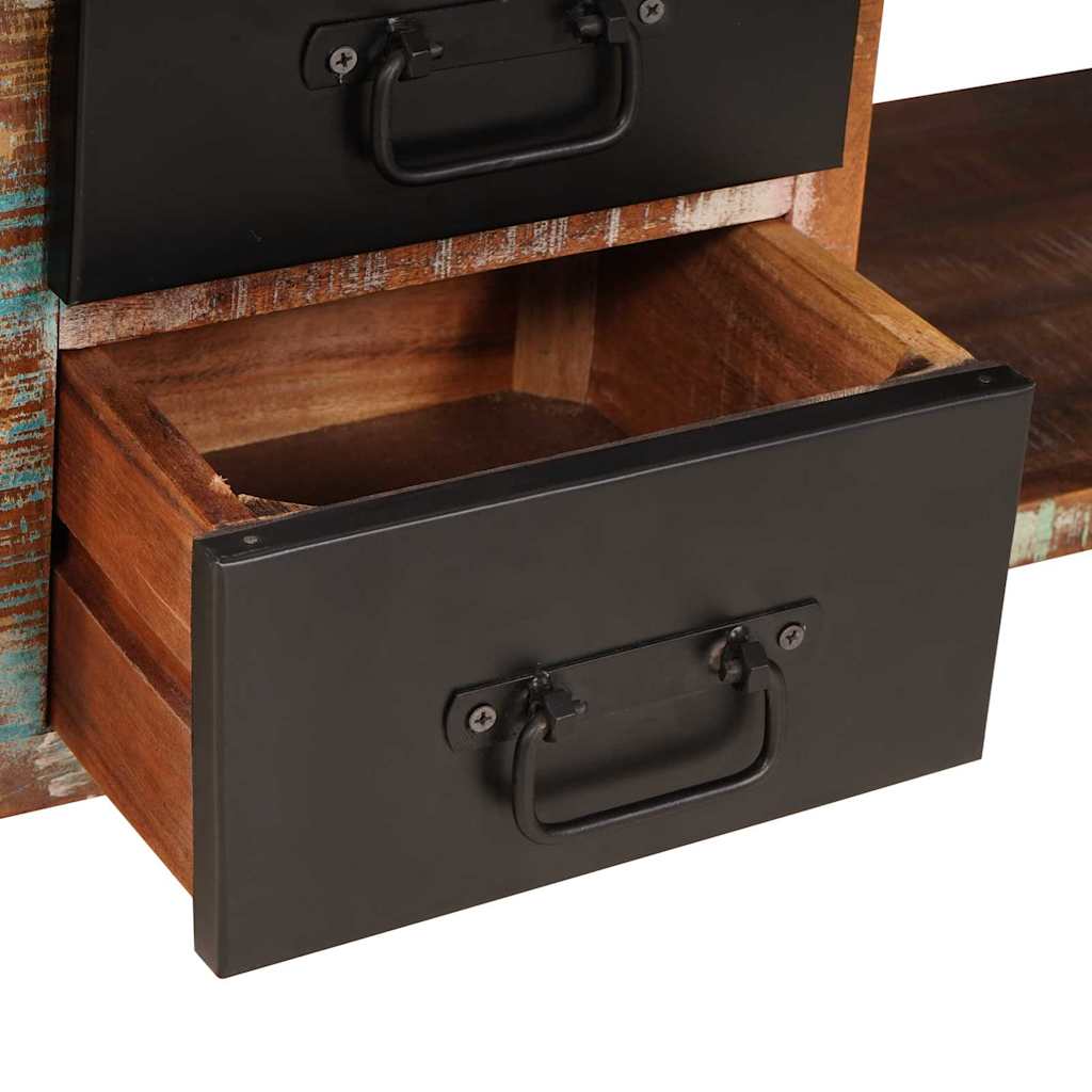 vidaXL Παγκάκι Αποθήκευσης Πολύχρωμο Μασίφ ανακυκλωμένο ξύλο