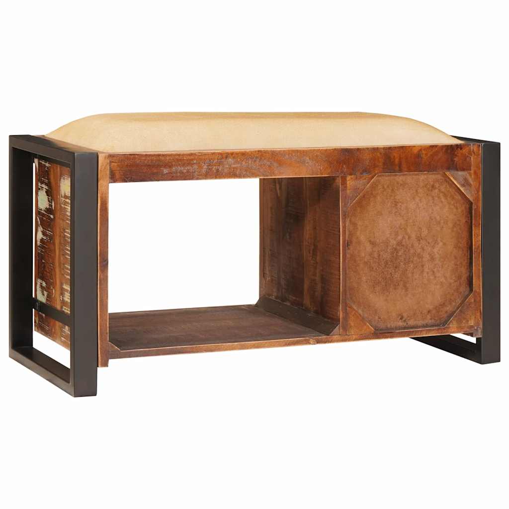 vidaXL Παγκάκι Αποθήκευσης Πολύχρωμο Μασίφ ανακυκλωμένο ξύλο