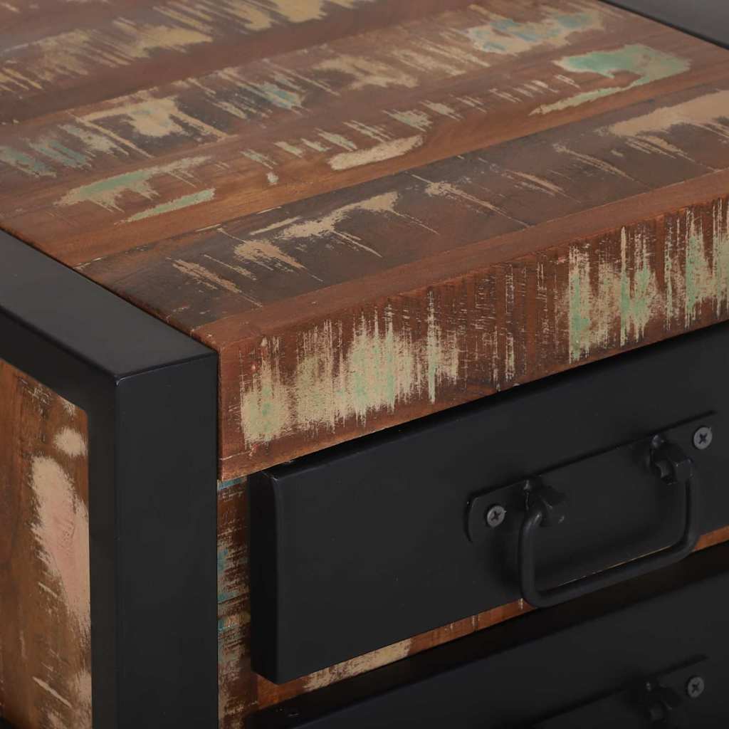 vidaXL End Table Πολύχρωμο 40 x 40 x 80 cm Στερεό ανακτημένο ξύλο