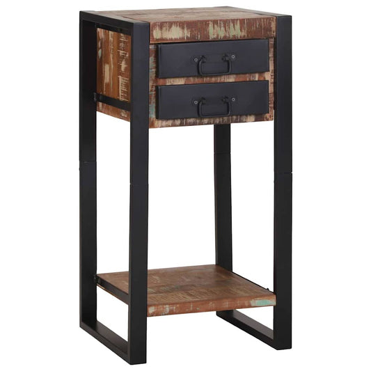 vidaXL End Table Πολύχρωμο 40 x 40 x 80 cm Στερεό ανακτημένο ξύλο