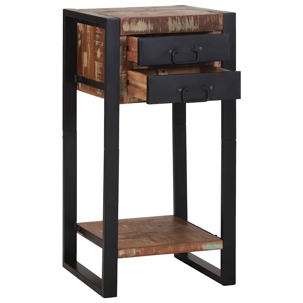 vidaXL End Table Πολύχρωμο 40 x 40 x 80 cm Στερεό ανακτημένο ξύλο