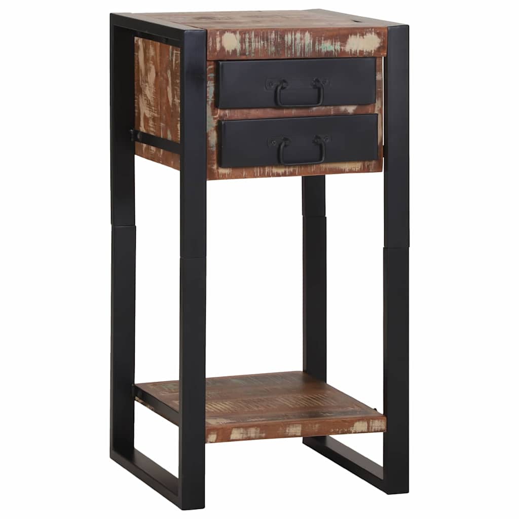 vidaXL End Table Πολύχρωμο 40 x 40 x 80 cm Στερεό ανακτημένο ξύλο