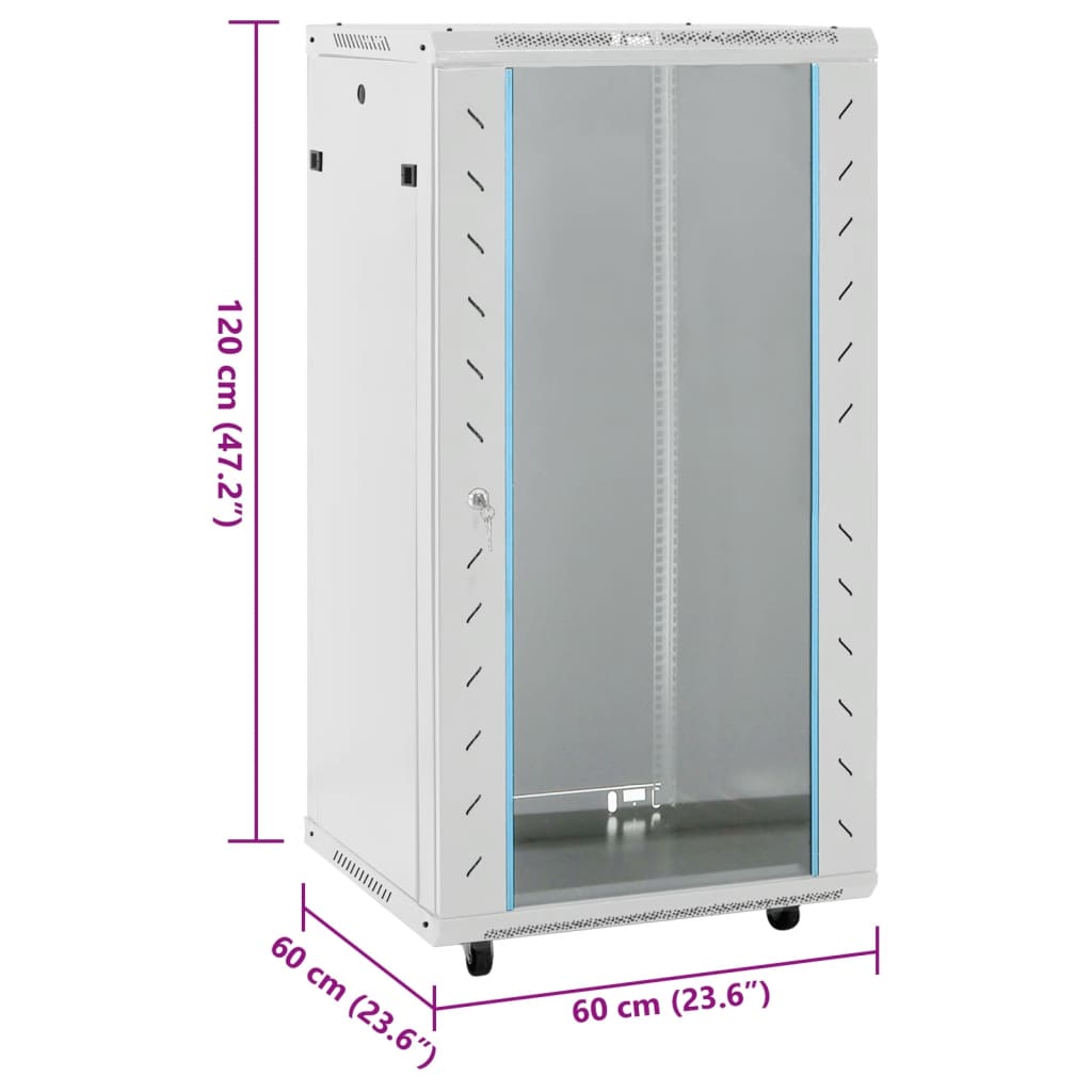 vidaXL Καμπίνα Δικτύου 22U 19" IP20 Μαύρη 60x60x120 εκ.
